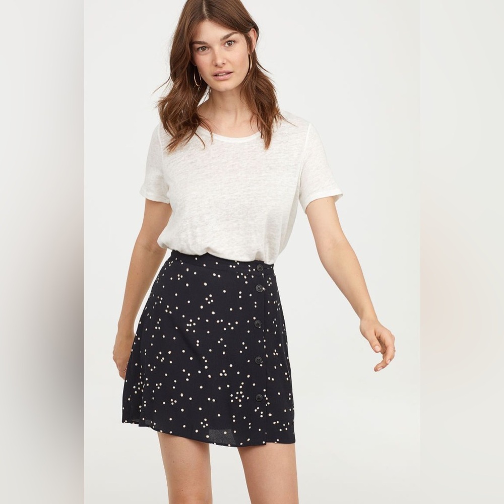 (3/$30) H&M Black Polka Dot Skirt Mini A-Line